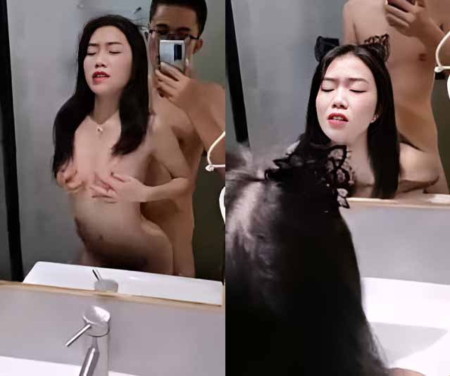 我妹妹在镜子前小狗