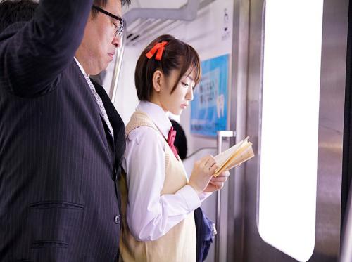 Schoolgirl on the subway